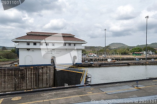 Image of Panama Canal, Miraflores locks.