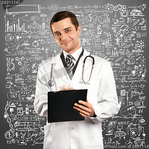 Image of Doctor Man With Clipboard