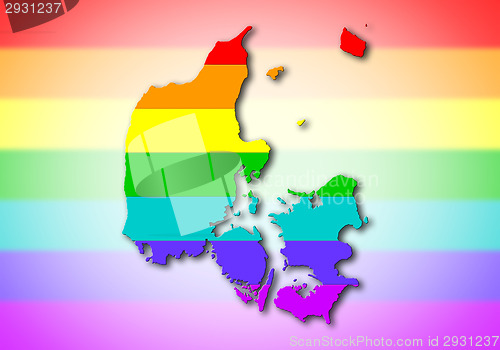 Image of Rainbow flag pattern - Denmark