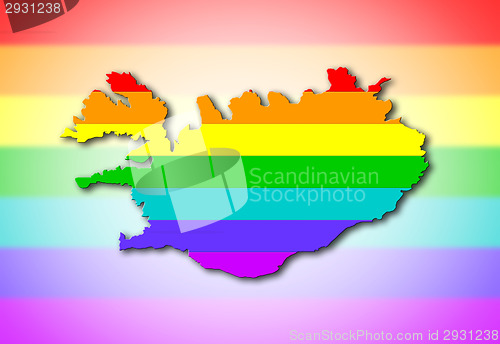 Image of Rainbow flag pattern - Iceland
