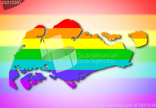 Image of Rainbow flag pattern - Singapore