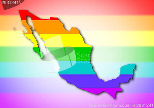 Image of Rainbow flag pattern - Mexico