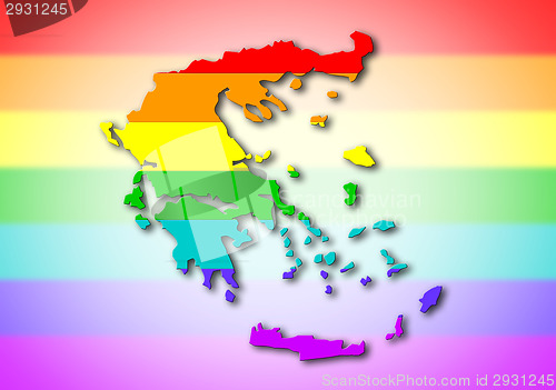 Image of Rainbow flag pattern - Greece