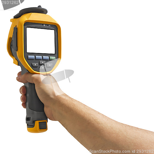 Image of Man recording with thermal camera