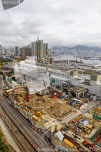 Image of Construction site Aerial Shot