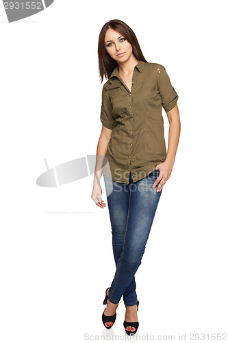 Image of Young confident womanin full length