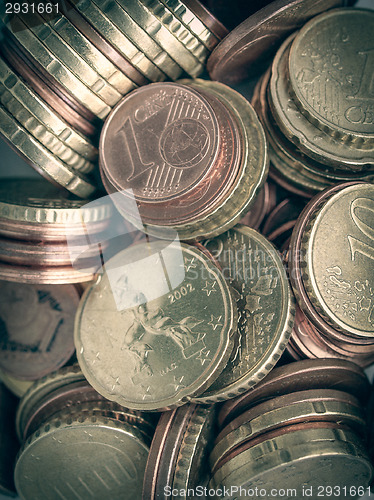 Image of Retro look Euro coins background