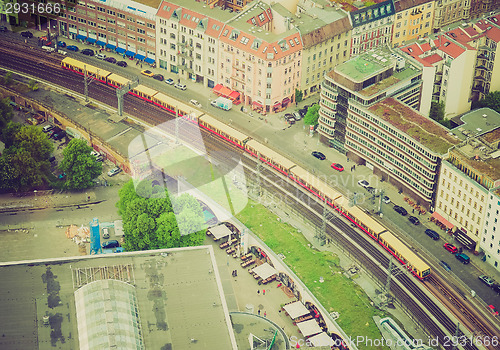 Image of Retro look Berlin aerial view