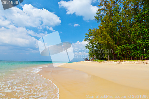 Image of Daytime landscape with a beautiful beach and tropical sea