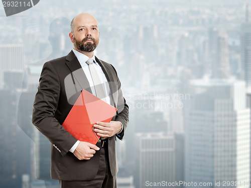 Image of business man with red folder