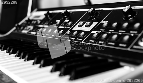 Image of Closeup photo of an audio mixer