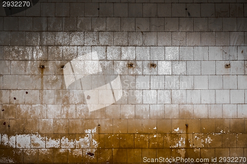 Image of Old tiled wall of an industrial building