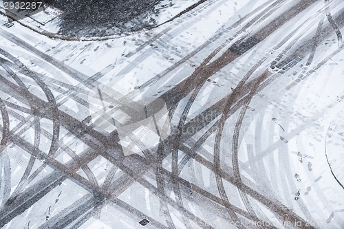 Image of Tyre tracks in the sow