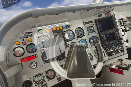 Image of Cockpit of a Cessna Airplane.