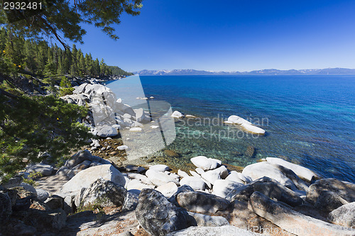 Image of Beautiful Shoreline of Lake Tahoe