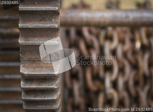 Image of Rusty Gears and Chain Background