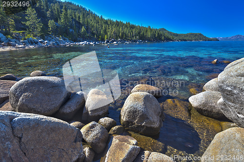 Image of Beautiful Shoreline of Lake Tahoe