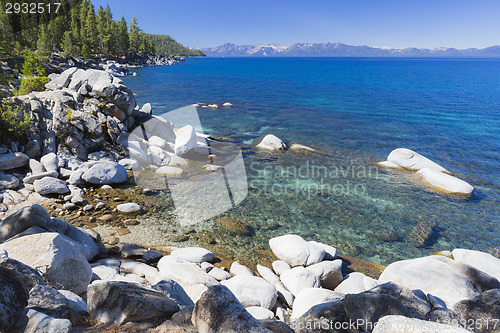 Image of Beautiful Shoreline of Lake Tahoe