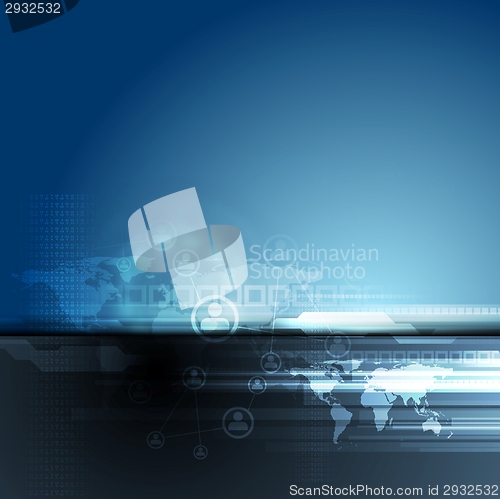 Image of Dark blue concept team background