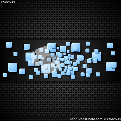 Image of Abstract blue squares vector background