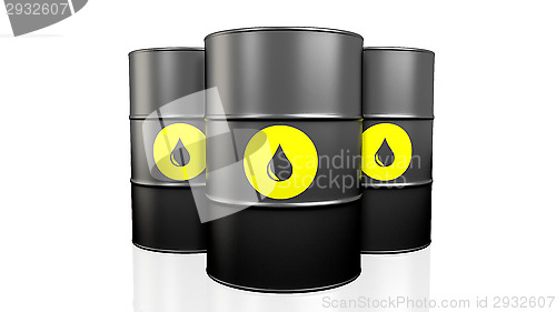 Image of Black oil barrel.