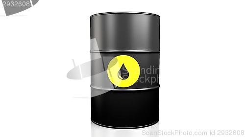Image of Black oil barrel.
