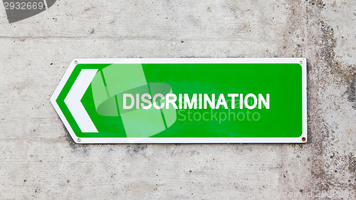 Image of Green sign - Discrimination