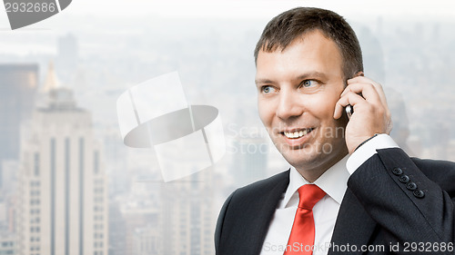 Image of business man mobile phone