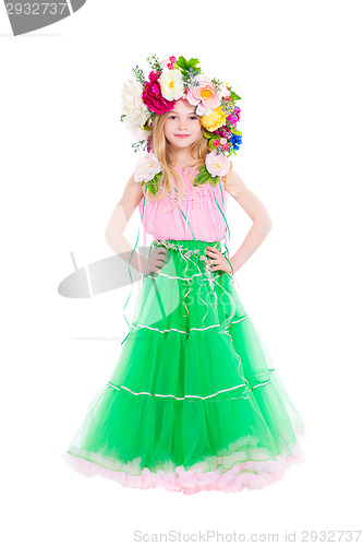 Image of Little girl posing with a wreath