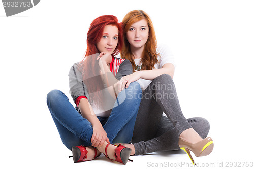 Image of Two pretty redhead women