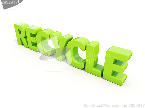 Image of 3d word recycle