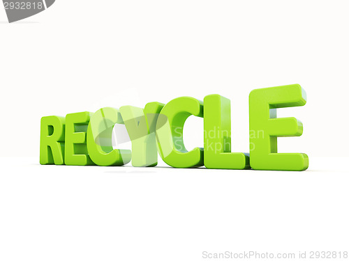 Image of 3d word recycle