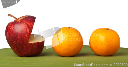Image of Apple eat orange