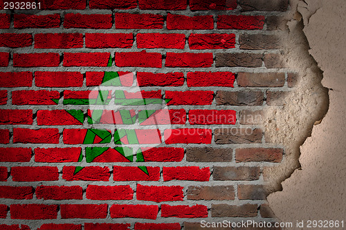 Image of Dark brick wall with plaster - Morocco