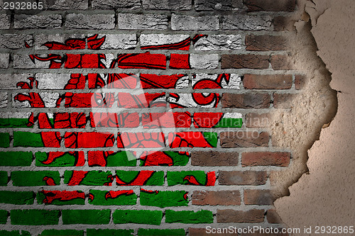 Image of Dark brick wall with plaster - Wales