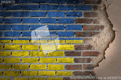 Image of Dark brick wall with plaster - Ukraine