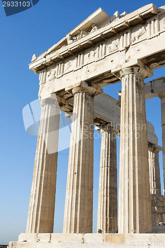 Image of Columns of Parthenon in Athenian Acropolis