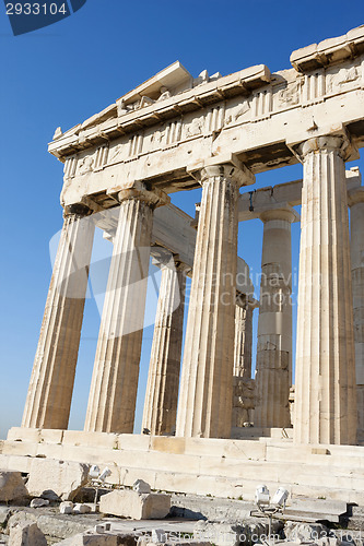 Image of Columns of Parthenon in Acropolis of Athens