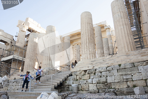 Image of People sightseeing Temple of Athena Nike