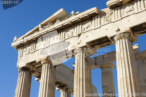 Image of Close up of columns in Parthenon
