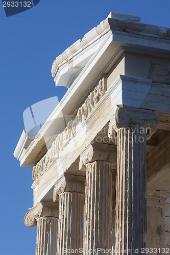 Image of Temple Athena Nike on Acropolis of Athens in Greece