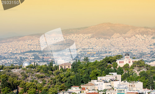 Image of View of city and National Observatory in Athens