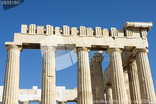 Image of Columns of Parthenon temple in Greece