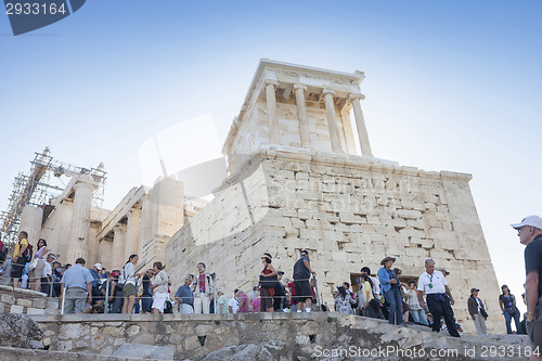 Image of Tourists visiting Temple of Athena Nike 