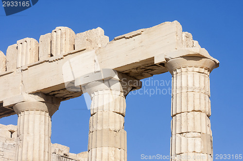 Image of Close up of columns in Parthenon temple 