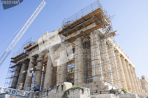 Image of Reconstruction of Parthenon temple in Athens