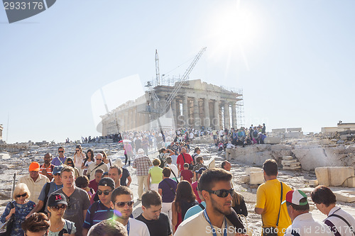 Image of People sightseeing Parthenon in Greece