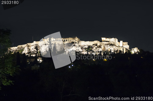 Image of Acropolis of Athens at night