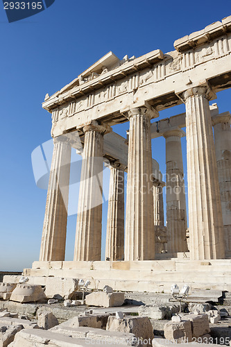 Image of Columns of Parthenon temple in Athenian Acropolis