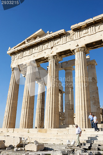 Image of Columns of Parthenon in Acropolis